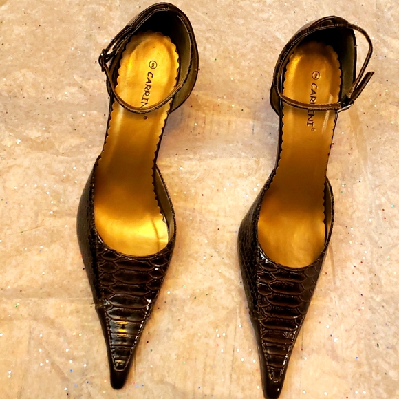 Carrini Shoes - CARRINI BROWN PYTHON HIGH HEEL SZ 9